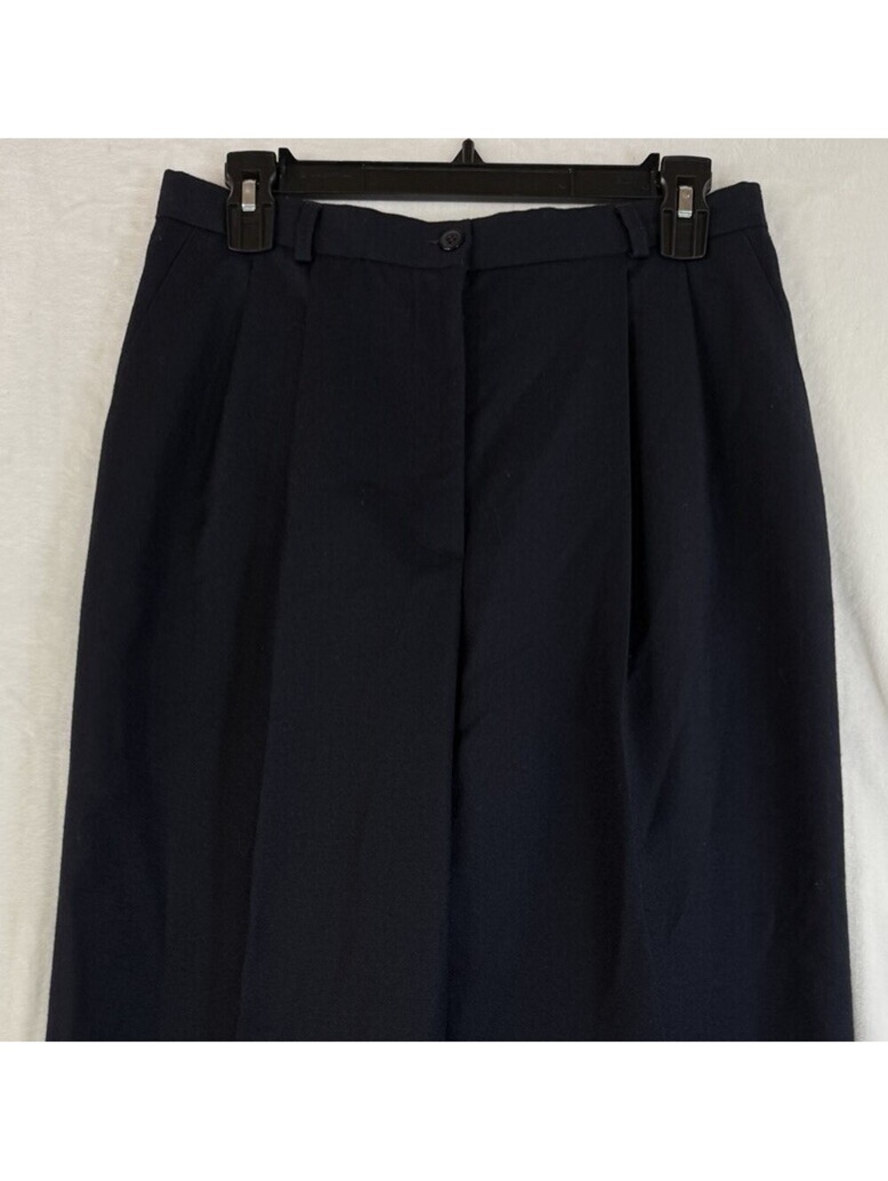 Vintage Talbots Dress Pants 12 Petite Navy Blue Lined 100% Wool Made In USA 12P